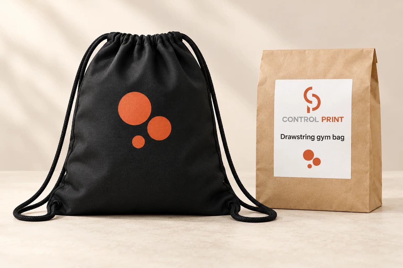 Drawstring gym bag — AI-generated visual concept, not a physical sample