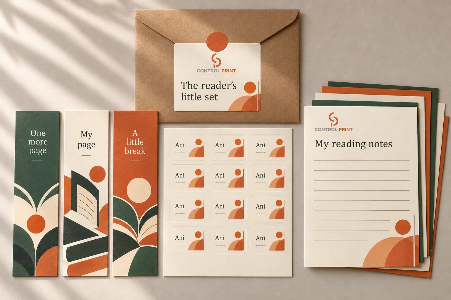 The reader’s little set — AI-generated visual concept, not a physical sample
