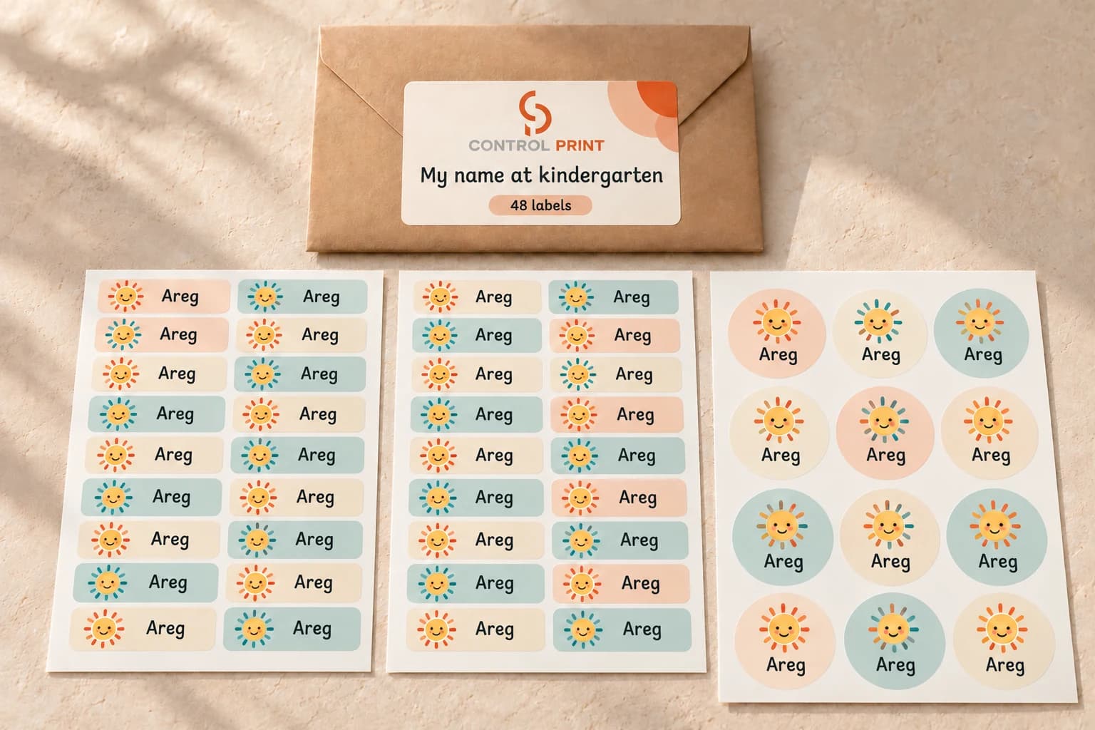 My name at kindergarten — AI-generated visual concept, not a physical sample