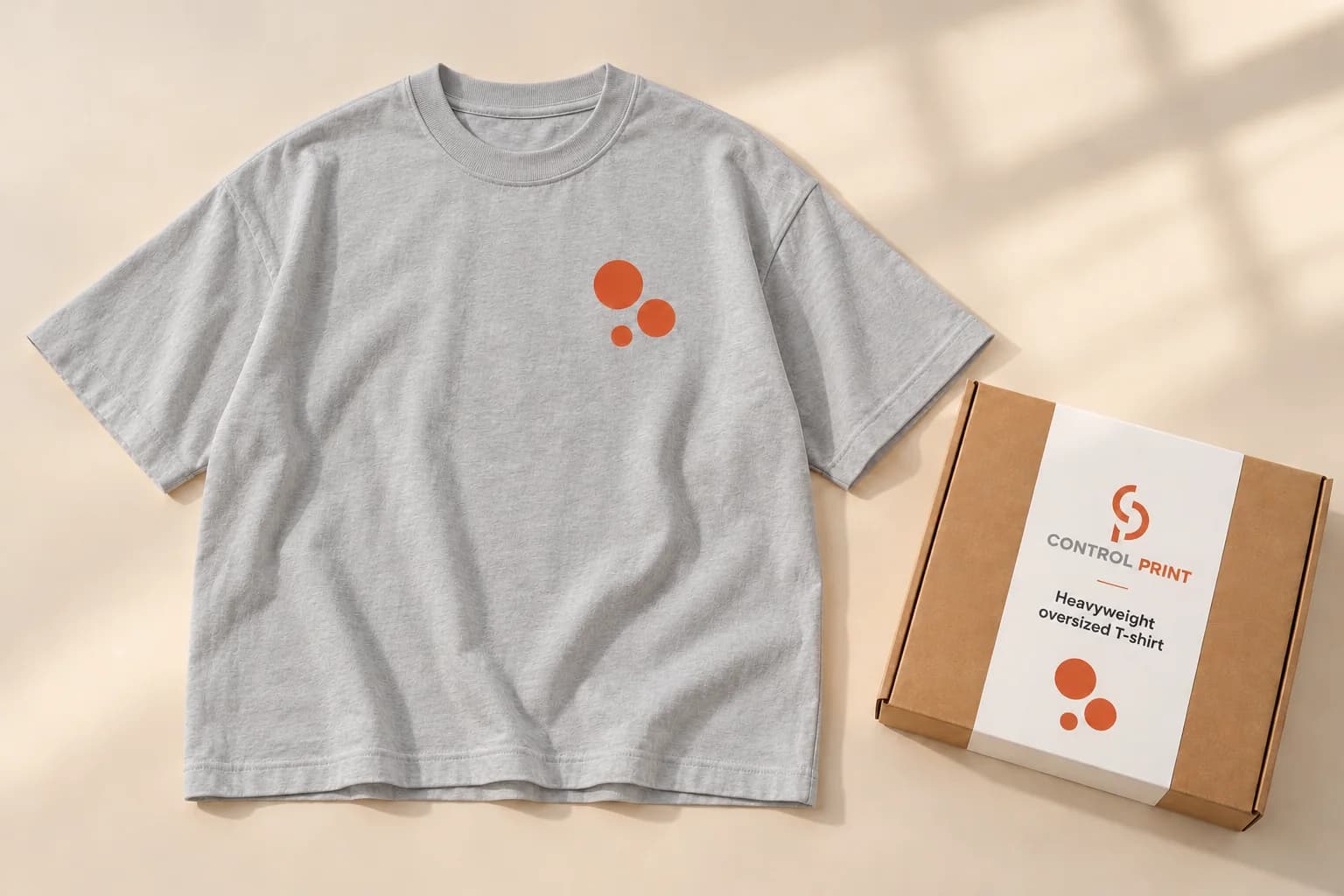 Heavyweight oversized T-shirt — AI-generated visual concept, not a physical sample