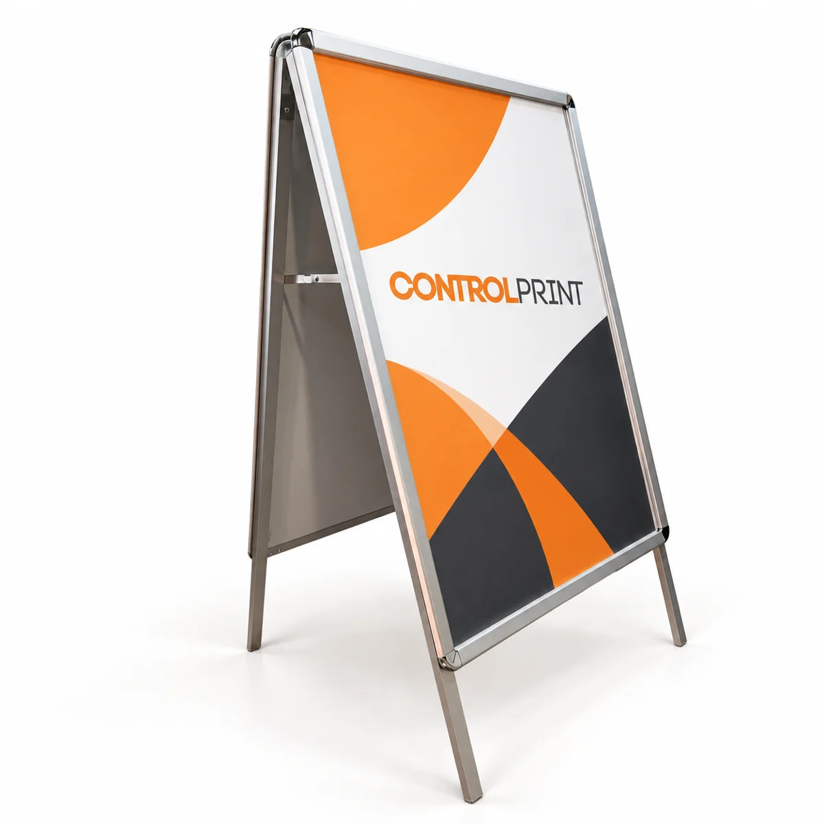Aluminium A‑frame poster stand 70×100 cm, snap-open