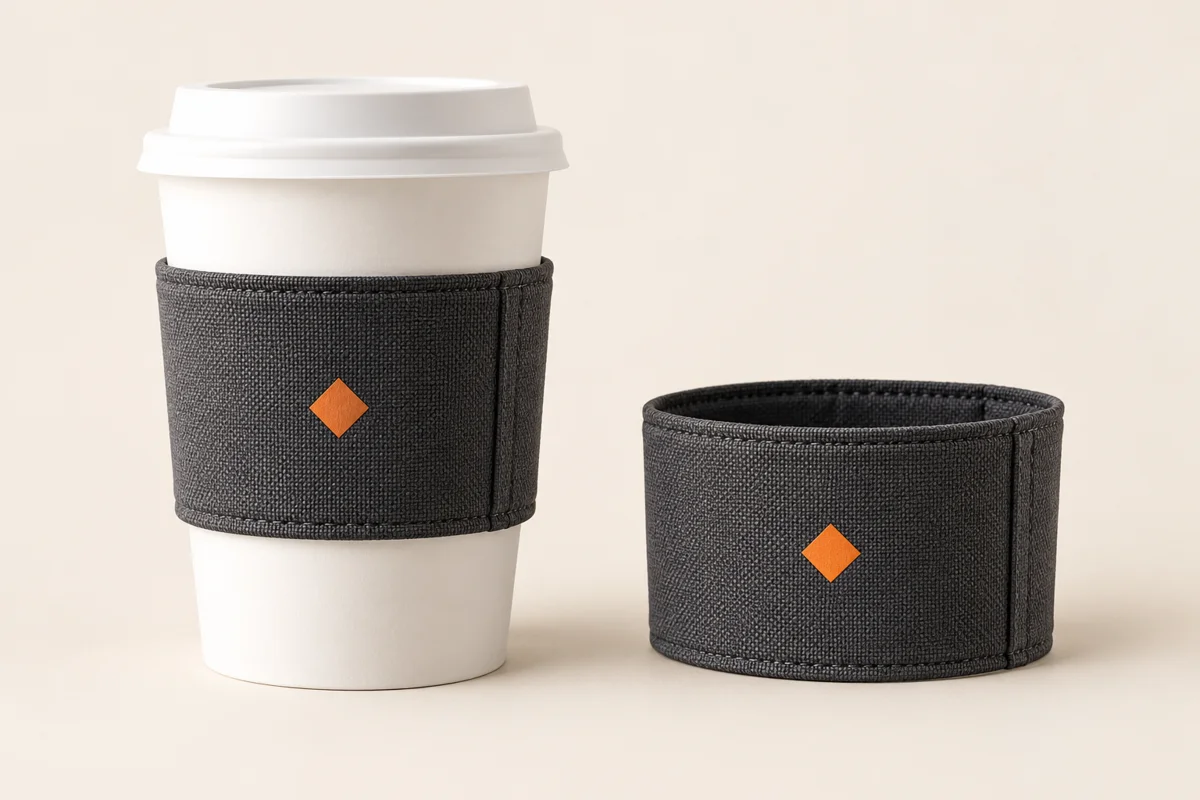 Custom fabric cup sleeves