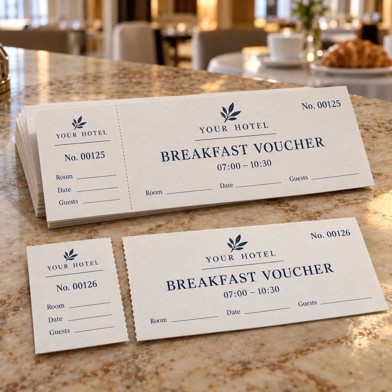 Numbered breakfast voucher